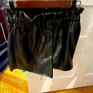Brand new black pleather shorts